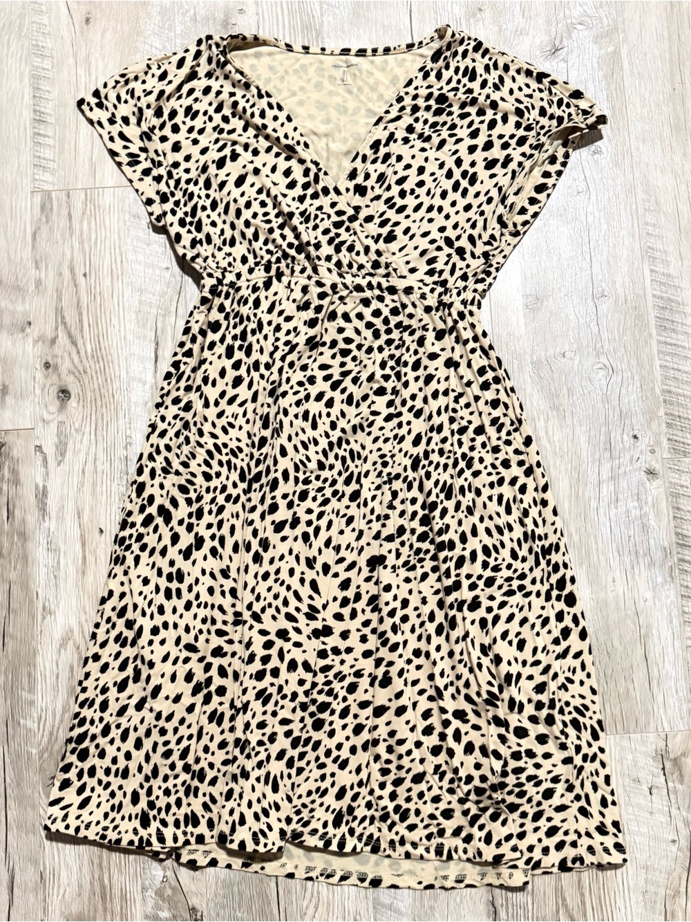 Amazon Essentials Beige and Black Animal Print Top